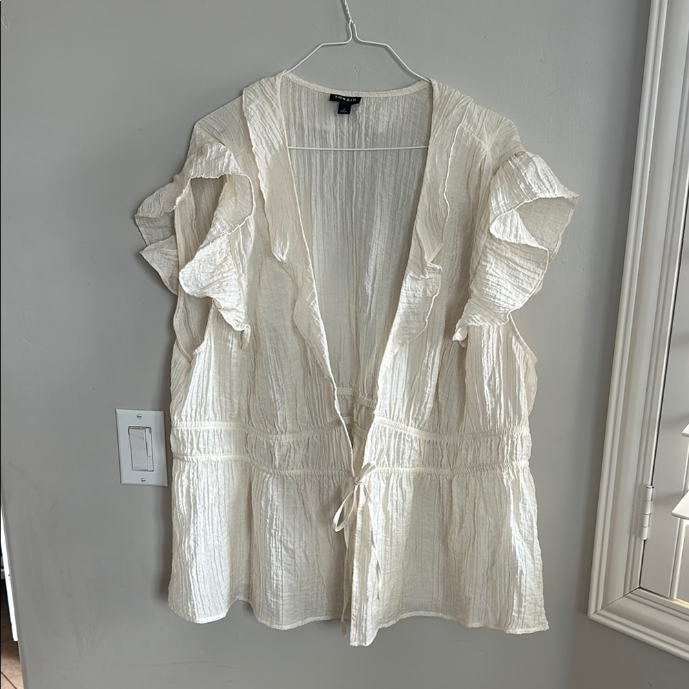 Torrid Cream Textured Blouse